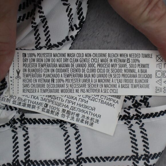 Forever 21 Shirt Womens S White Black Plaid Button Up Sleeveless Collared Top - Picture 4 of 15